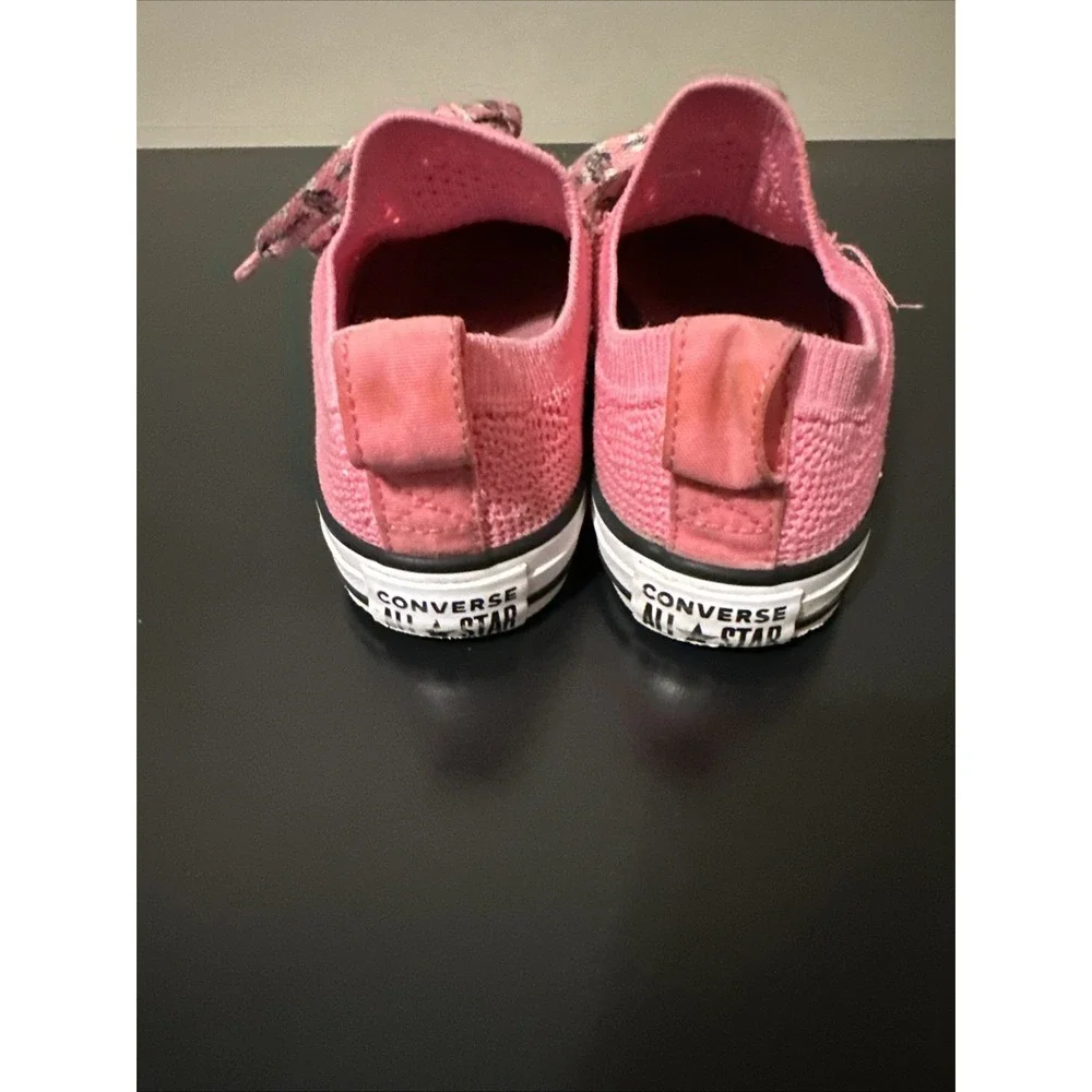 Converse‎ CTAS Knit Pink/White Girl's Slip On Size 12 Minnie Mouse Laces!